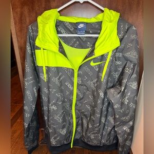 Nike Black and Neon Green Jacket